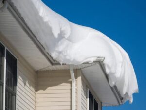 Snow covered roof ready for winter maintenance