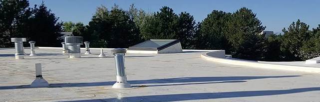 White EPDM roof in Denver.