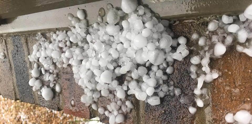 Hail from hail storm in Castle Rock.