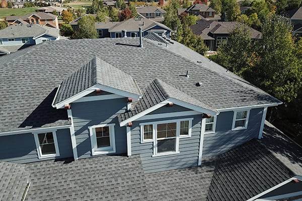 Gaf Armorshield II impact resistant shingles in pewter gray.