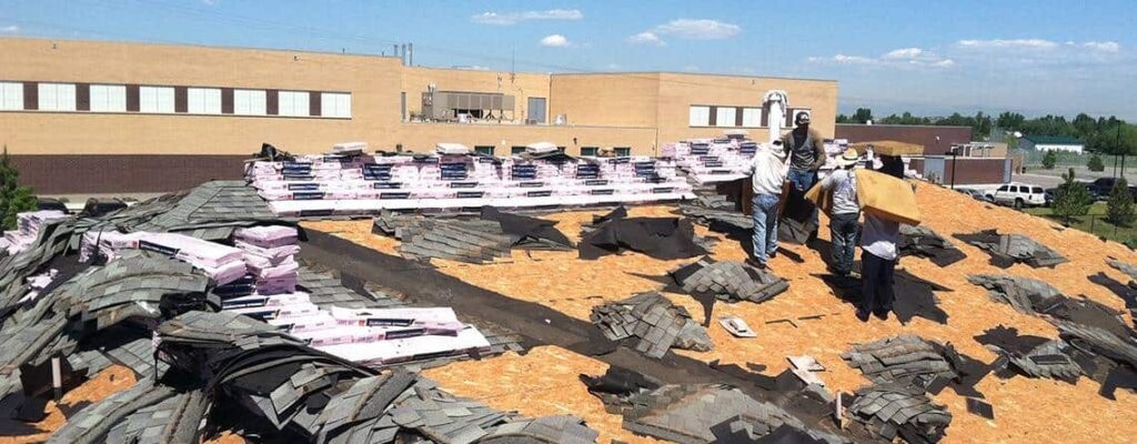 commercial roof with shingles on underlayment