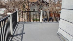 the newly refinished balcony at Lennox Guest Home