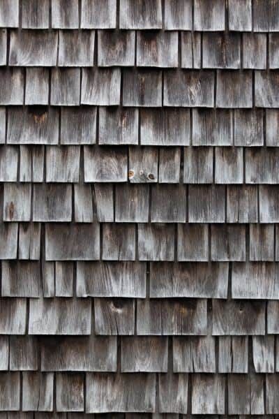 closeup of a wood shake roof surface