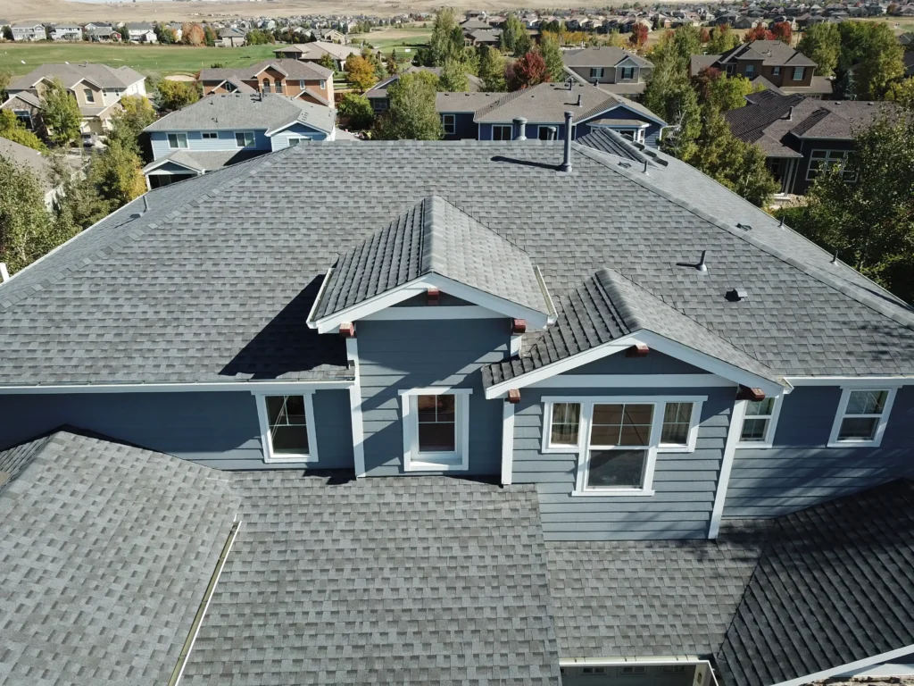 Modern home’s newly installed roof by a leading Colorado roofing contractor, showcasing expert roof replacement companies’ work.