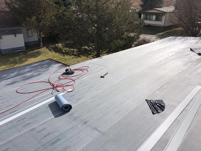 Roof replacement underlayment installation by Elite Roofing and Solar, roofing contractor Lakewood in Lakewood, CO